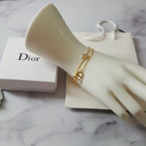 Authentic Dior CD Gold-tone Star Crystals Bracelet